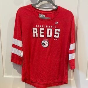 Majestic Red Cincinnati Reds Kids Long Sleeve Tee